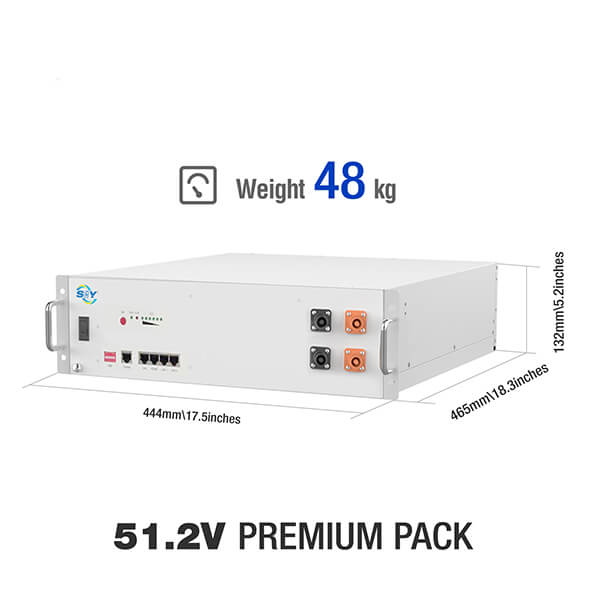 51.2V 200Ah 10.24 kWh Lifepo4 Battery rack mount battery with CE FCC MSDS UN38.3 certificates