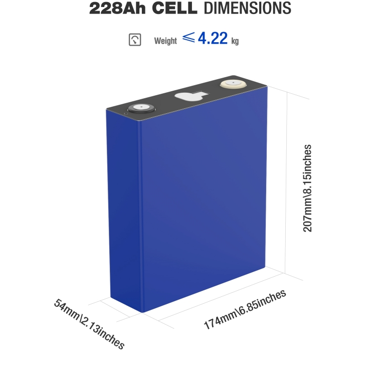 Long Cycle Life 3.2V 228Ah New A Grade Rechargeable Lifepo4 Primastic Cell For Energy  Storage