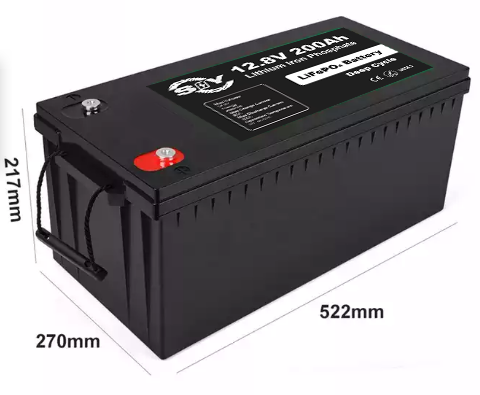 LFP Solar Battery Pack Rechargeable Deep Cycle BMS 12.8V 200Ah Lithium Ion Energy Storage