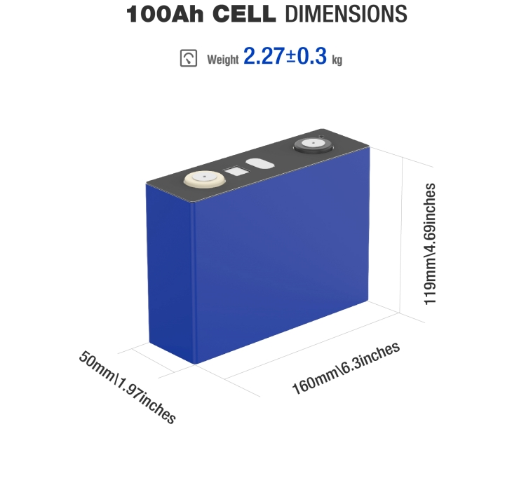 3.2V 100Ah New A Grade Lifepo4 Primastic 6500 Cycles 80%DOD Lithium Battery Cell